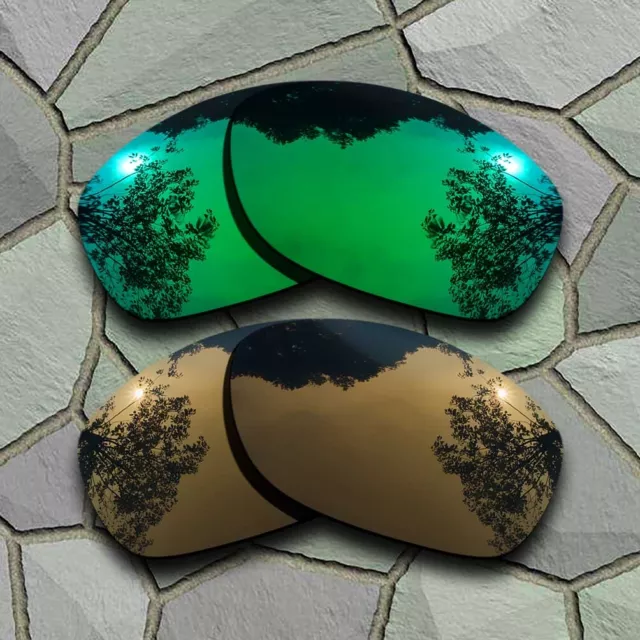 Jade Green&Bronze Copper Polarized Lenses Replacement For-Oakley Pit Bull