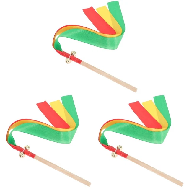 3x varita de cinta de juguete cinta cinta de madera palo