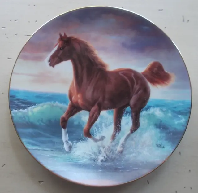 Vintage 1991 Hamilton Surf Dancer Horse Unbridled Spirit Porcelain Plate DeHaan