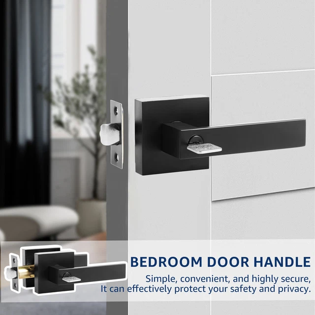 ENTRY EXTERIOR DOOR Handle with 3 Keys Reversible Door Knobs Zinc Alloy