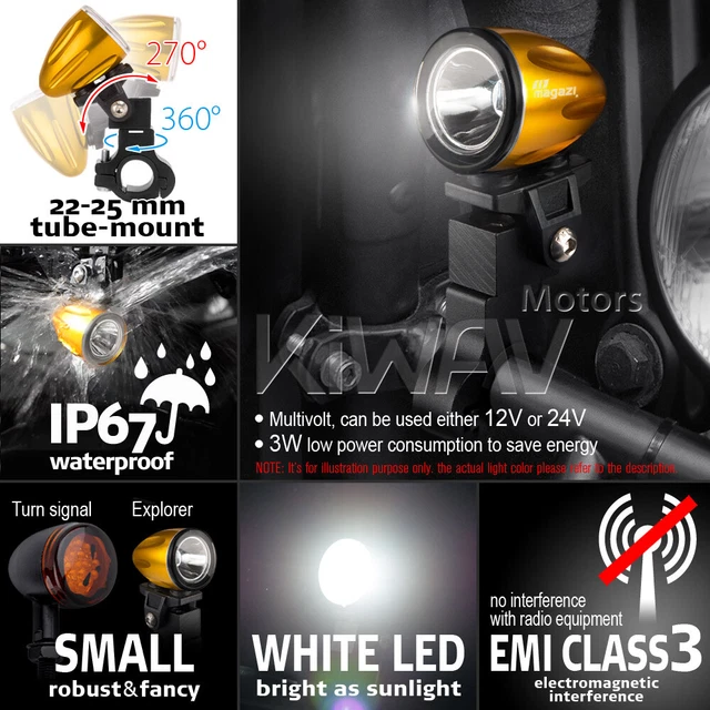 mini LED lampe spot feu de route d'or 22-25mm dia. fork pour Ford F-150 Raptor