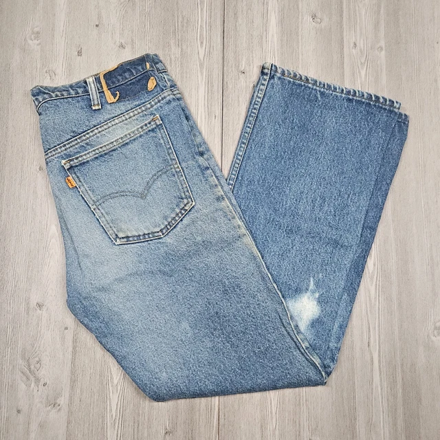 STIVALETTO VINTAGE LEVIS 517 jeans uomo 32x30 arancione tab taglio SF 207 invecchiato anni 80 EUR 56 90 PicClick IT