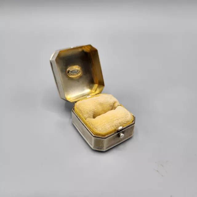 Birks Dingwall Sterling Silver Ring Box Octagonal 1930s Montreal Vtg