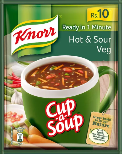 Nuovo 5 X Knorr Cup A Zuppa Caldo e Acidulo Veg - 11 Grammi