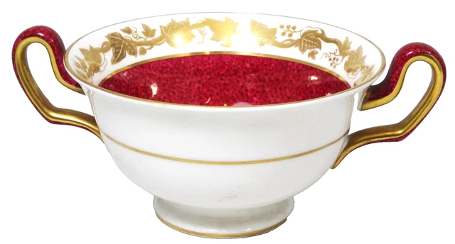Service à Café Wedgwood Bone China - 6 Tasses Et Soucoupes Whitehall W3994 - Motif Poudre Rubis - Occasion