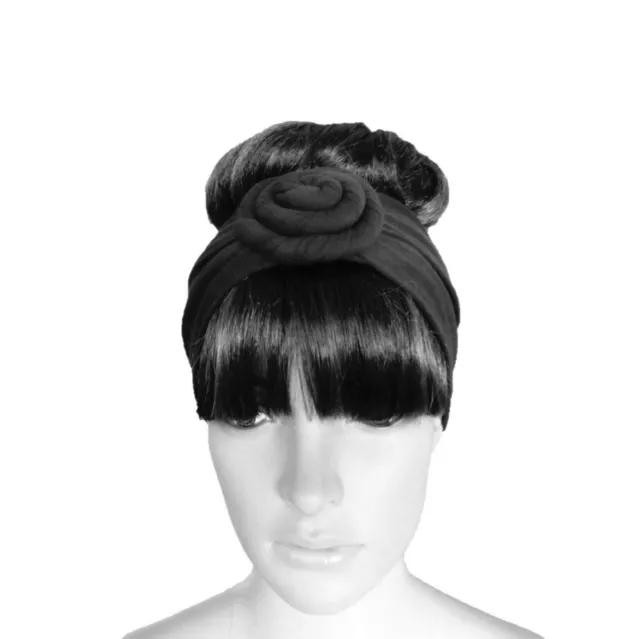 Black Headband. Black Flower Head Wrap. Stretch Hairband. Head Piece. Hair Wrap