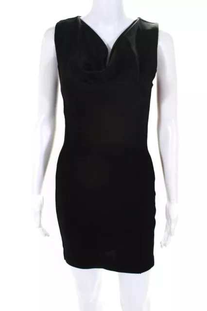 Barronduquette Womens Cowl Neck Sleeveless Body Con Dress Black Size 2