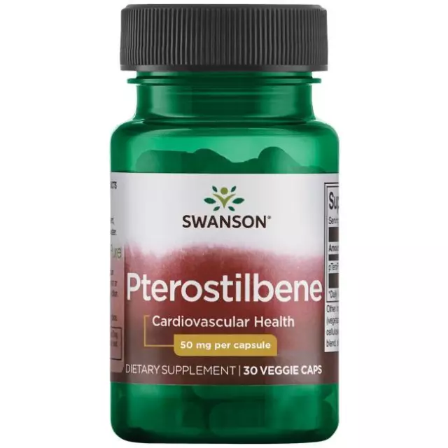 Swanson Pterostilben kardiovaskuläre Gesundheit | Phytonährstoff 50 mg 30 pflanzliche Kapseln