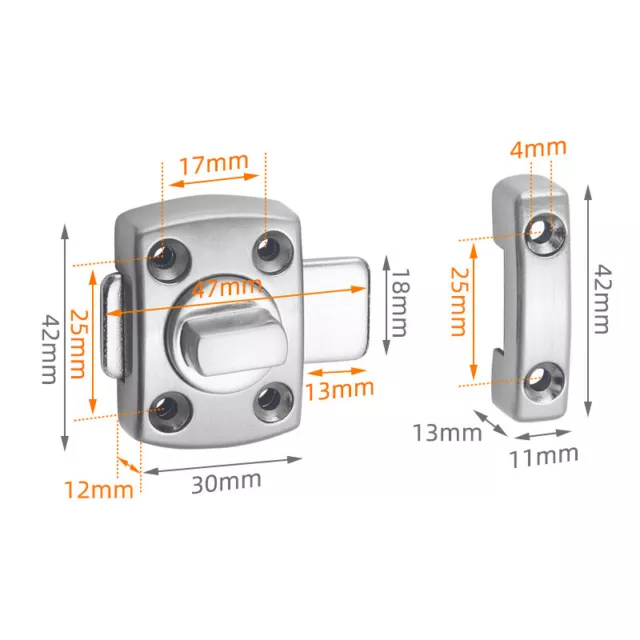 Door Lock Cast Metal Hook Latch Lock Toilet Doors Right Angle Sliding Gate L AL