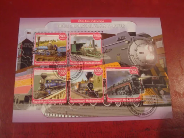 Madagascar - 2020 Steam Trains I - Minisheet - Unmounted Used Miniature Sheet