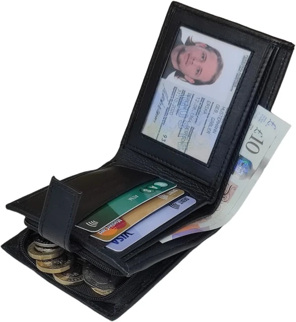 Portafoglio RFID KING OF FLASH – Custodia Da Viaggio Nascosta Con Blocco Antifurto, Nylon Nero