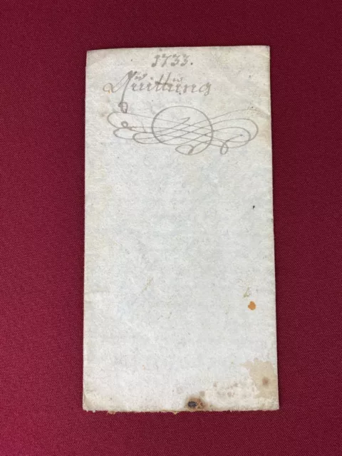 Antikes Schreiben Urkunde Manuskript Aus Dem Jahr 1733 Tinte Auf Papier