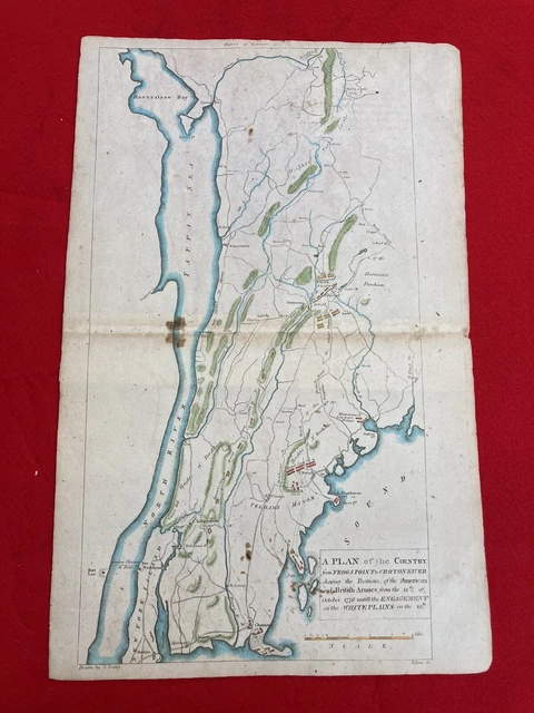 1807 Revolutionary War map Battle of White Plains New York C P Wayne authentic