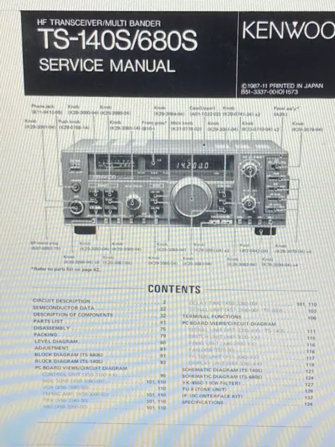 Kenwood Ts-140s Ts-680s Transceiver Service Manual Digital