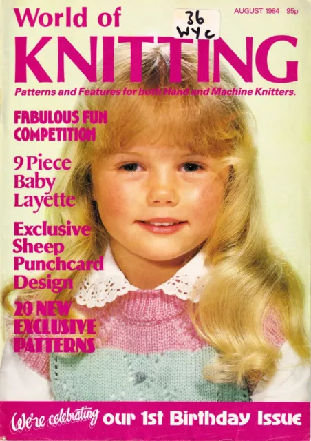 World Of Knitting Machine & Hand Knitters Pattern Magazine August 1984 Baby