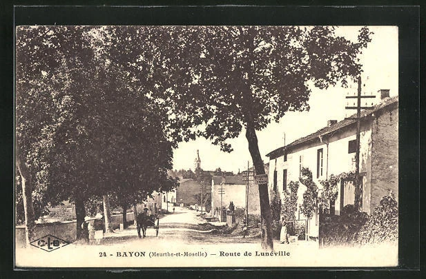CPA Bayon, Route de Luneville