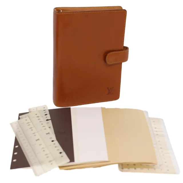LOUIS VUITTON Nomad Leather Agenda MM Day Planner Cover Beige R20473 Auth yk6368