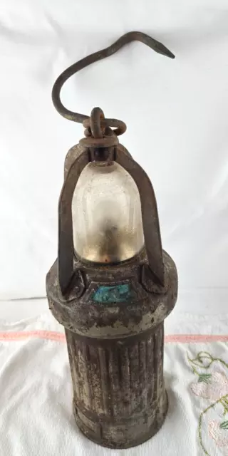 Original alte sehr dekorative Grubenlampe Bergbau Bergmannslampe Vintage