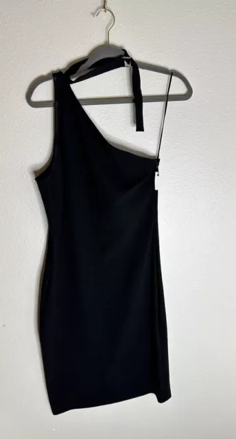 IRO X Anja Rubik Black Solly One Shoulder Choker Dress - 40 / 8 2