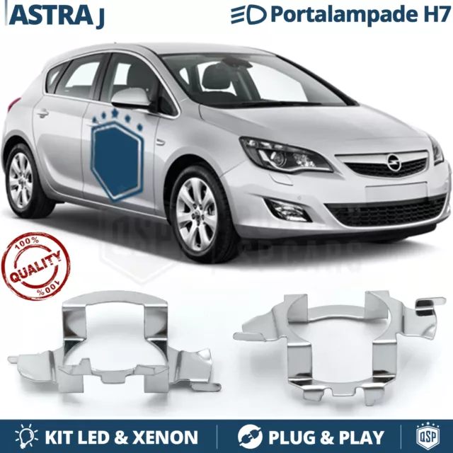 Coppia ADATTATORI montaggio KIT LED H7 per OPEL ASTRA J supporto Portalampada