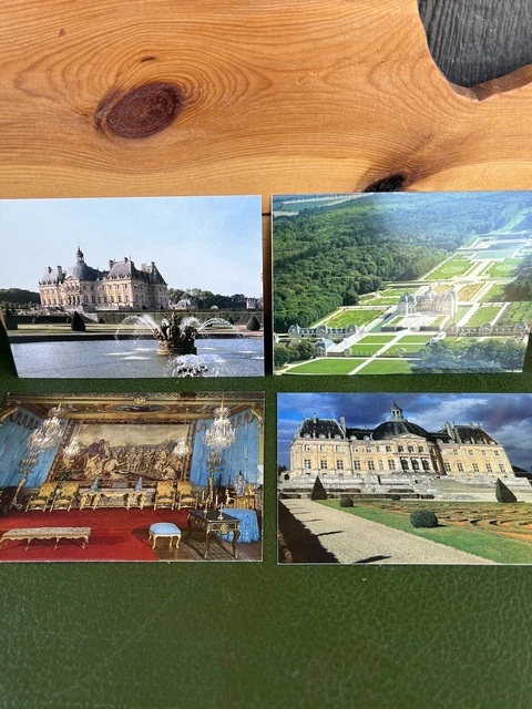 Set of 4 Vintage Postcards from France - Château de Vaux le Vicomte Unused