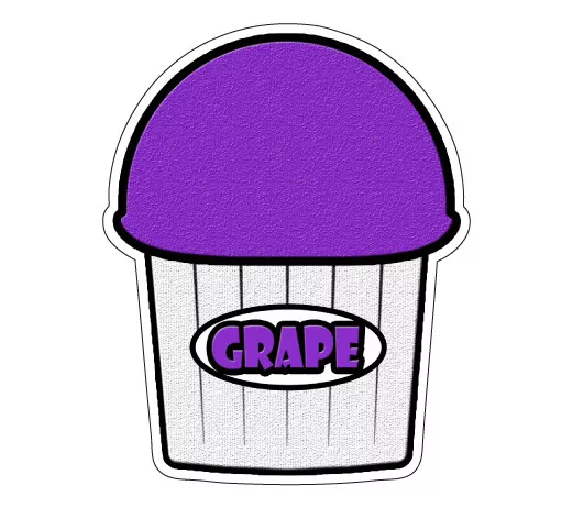 GRAPE FLAVOR Italian Ice Decal shaved ice cart trailer stand sticker