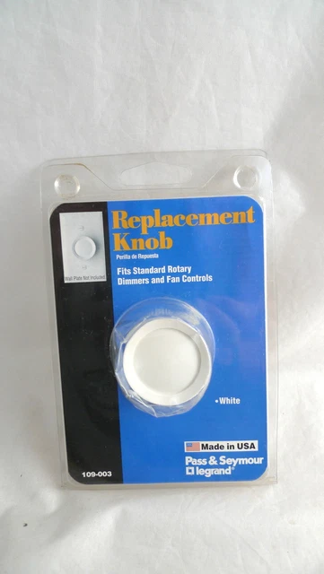 1 Replacement WHITE KNOB Dimmer & Fan Control PASS & SEYMOUR