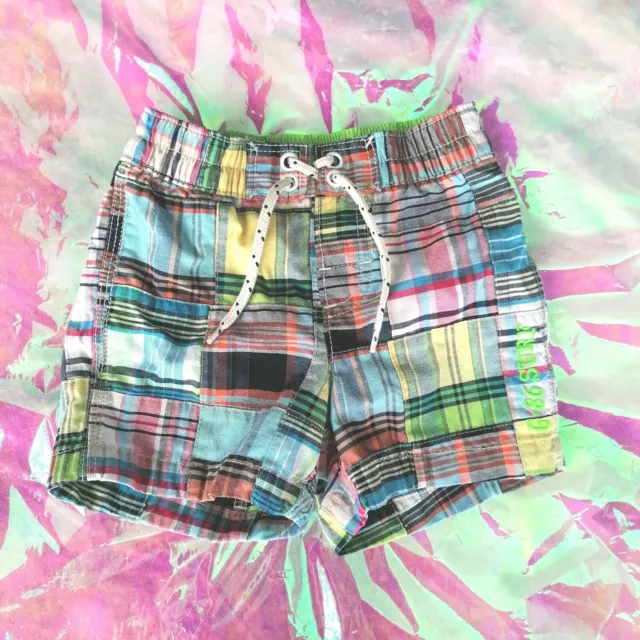 Pantaloncini da nuoto multicolore a quadretti Gap Boys 12-18 mesi pastello