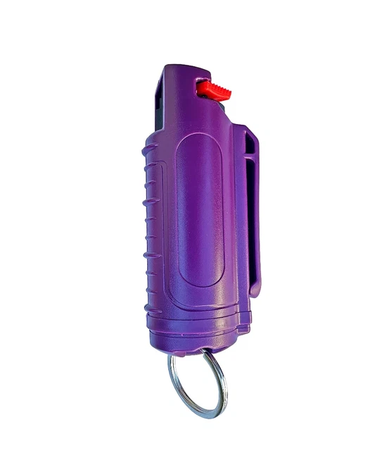 PURPLE TWIST LOCK Pepper Spray Mace SelfDefense Tool Keychain Holster