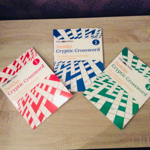 The Times Jumbo Cryptic Crossword Book 1, 2 & 3 ~ Unused ~ Complete.