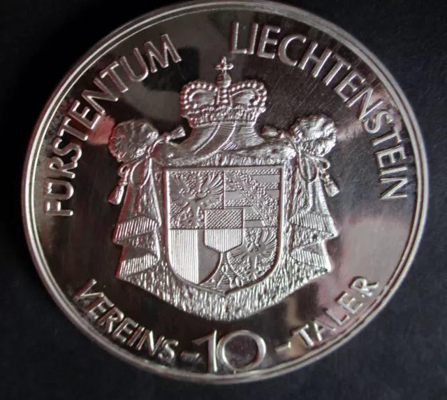 LIECHTENSTEIN 10 VEREINSTALER 1986 5 oz. 999 SILBER PP FRANZ JOSEF II. VON LIECH