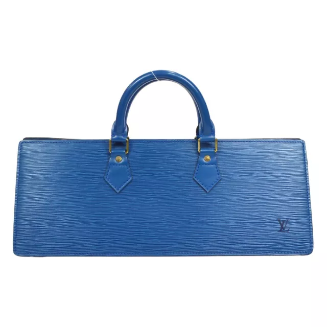 LOUIS VUITTON SAC TRIANGLE HANDBAG BLUE EPI LEATHER M52095 MI0983 A43998e