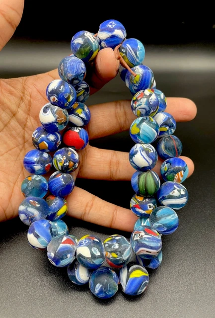 45 Rare Stunning Old/Ancient Small Graduated Mixed Columbia River Glass Beads