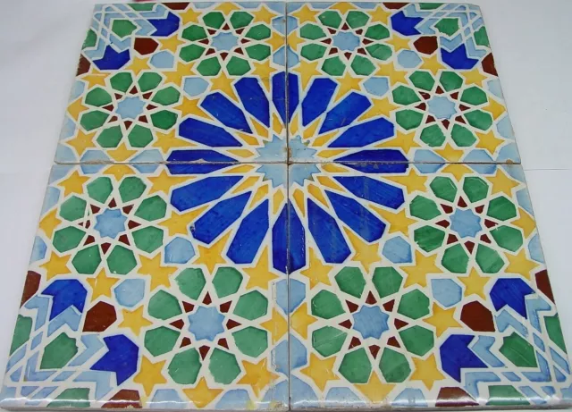 azulejos antiguos pintado a mano de aprox 100 años de antigüedad 2