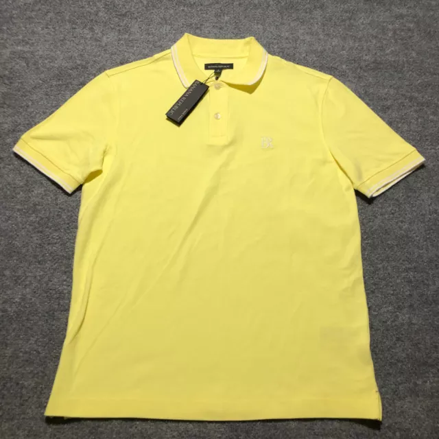 NEW Banana Republic Pique Polo Shirt Mens Small Yellow Preppy Cotton Men DEFECT