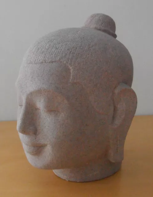 Tête de Bouddha Buddha Khmer en Grès rose du CAMBODGE