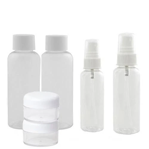 KIT 3 CONTENITORI BOTTIGLIE PORTA LIQUIDI CREME PROFUMO DA VIAGGIO AEREO  100ml