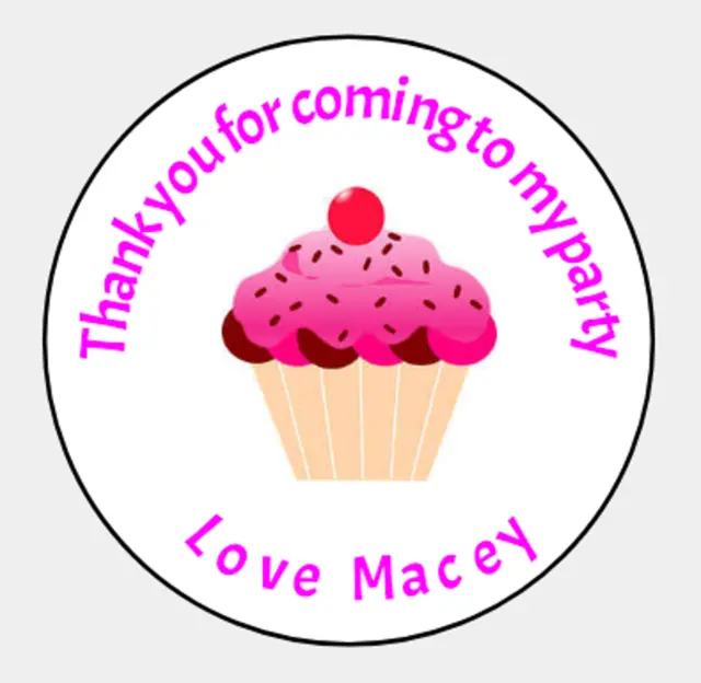Personalised Thank you for coming to my party bag cone Sticker Labels Seals