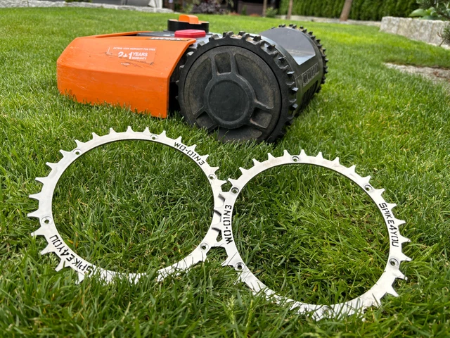 Punte In Acciaio Inox Per Robot Tosaerba Worx Landroid L - 2 Pezzi Con Viti Per Ruote 225mm - Foto 7