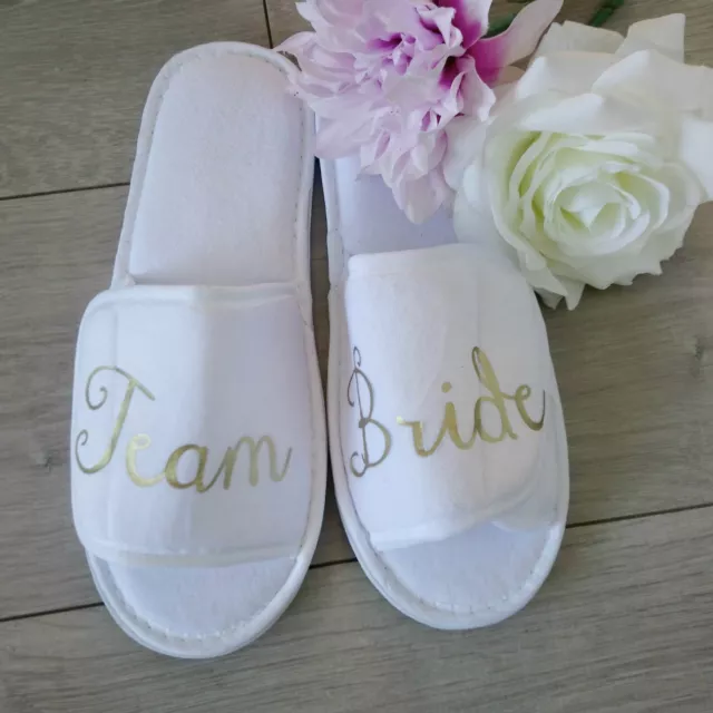 Pantofole squadra sposa, pantofole festa gallina abbinate, regalo giorno di nozze, festa nuziale