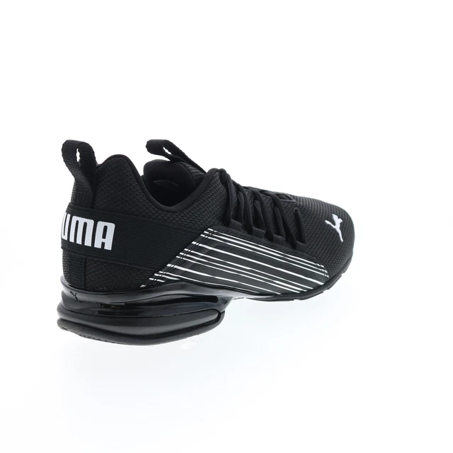 Puma Axelion Linear Lines 37804201 Mens Black Canvas Athletic Running Shoes 8