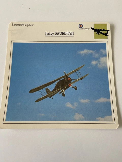 Carte Collection Bombardier Torpilleur  Fairey SWORDFISH
