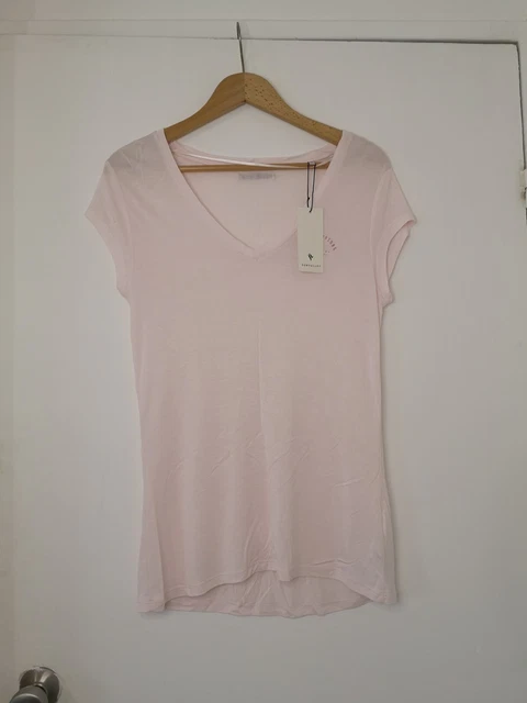 T-shirt rose pâle col V Sun Valley Taille M neuf avec étiquette