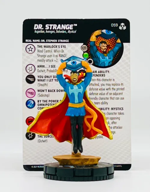Marvel Heroclix Avengers War of the Realms Set Dr. Strange #059 Chase w/ Card