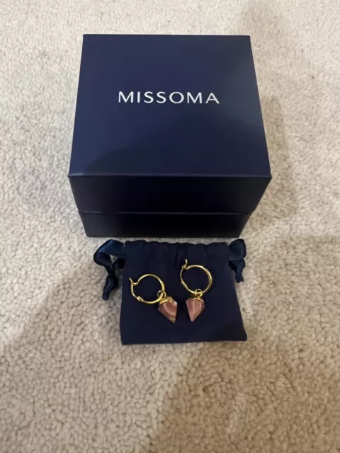 BNIB Missoma Rhodochrosite Hoop Earrings