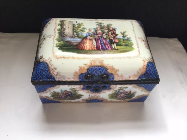 Meissen / Dresden Guilt Bronze Mounted Porcelain Casket Box late 19th century