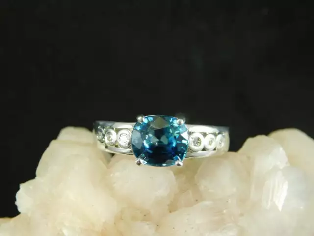 Bague en diamant bleu traité fantaisie 2 ct en argent sterling 925 certifié...