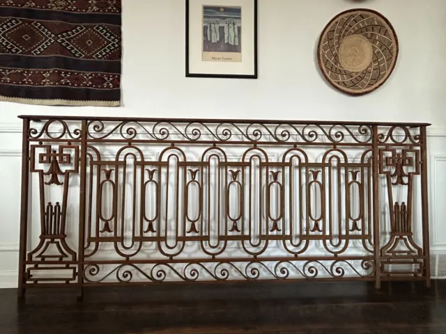 Antique Wrought Iron Railing Art Nouveau, Architectural Salvage from New Orleans