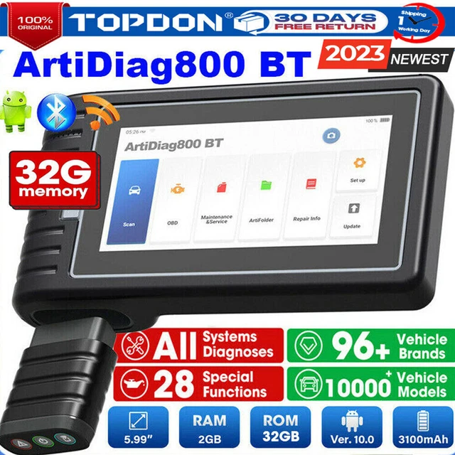 🔥TOPDON AD800 BT Appareil de diagnostic automobile OBD2 ScannerBluetooth