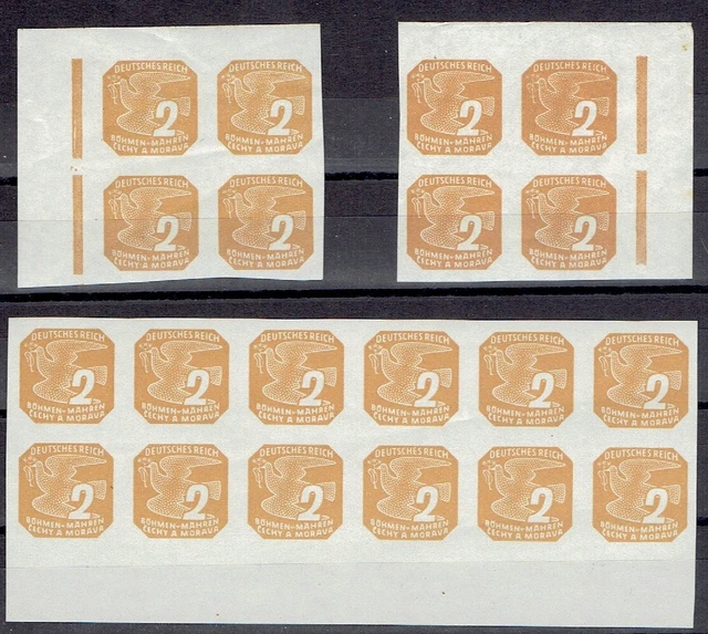 Böhmen und Mähren - Konvolut Mi Nr. 117, 118, 121 und 125 Postfrisch